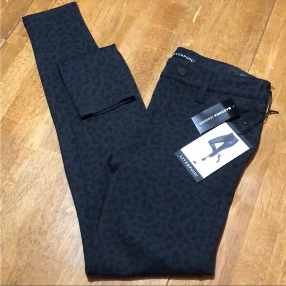 Liverpool NWT Madonna Black Charcoal Cheetah Print Leggings 0/25 - Picture 14 of 15